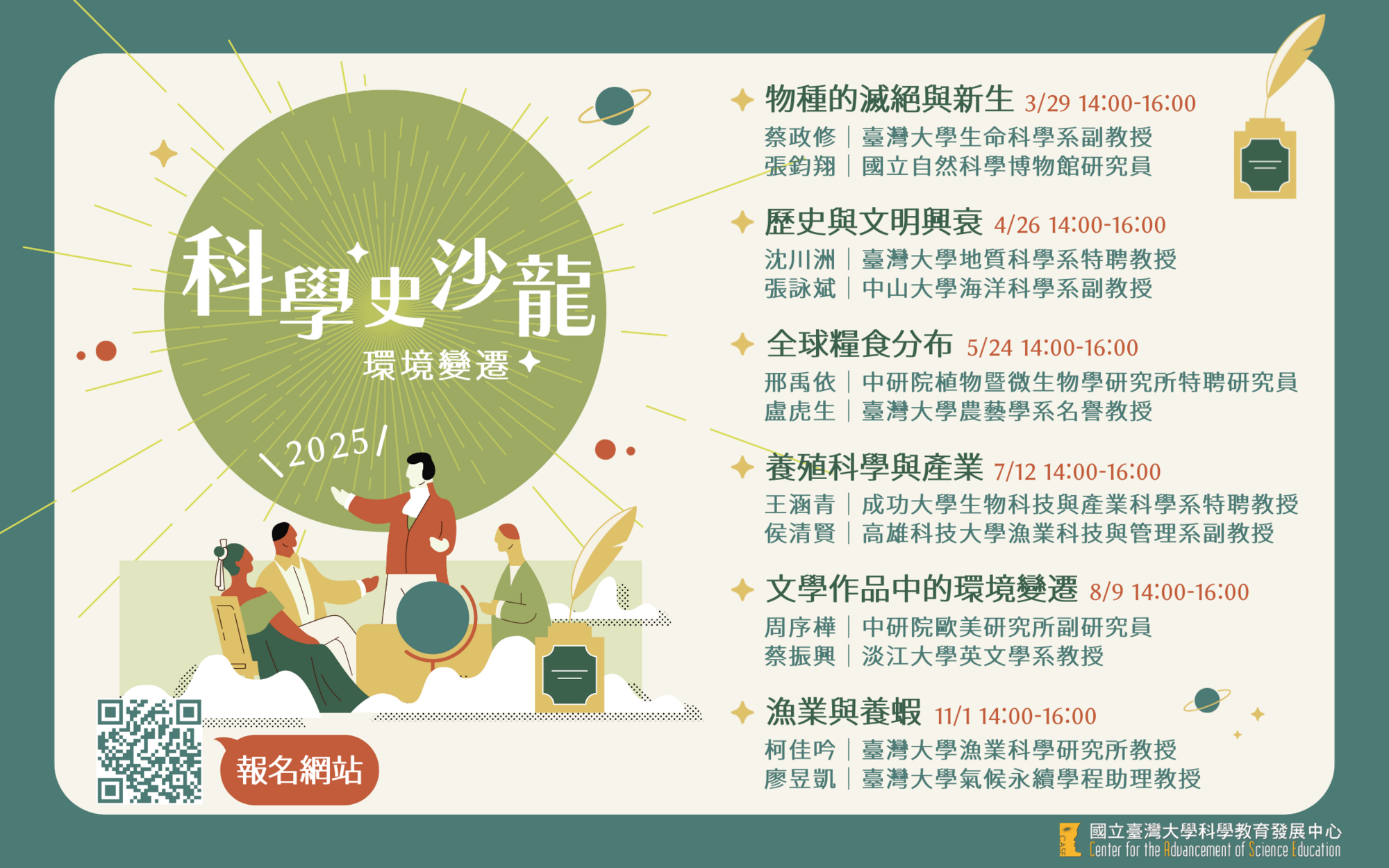 國立臺灣大學教育發展中心辦理「科學史沙龍2025—環境變 遷」系列講座圖片