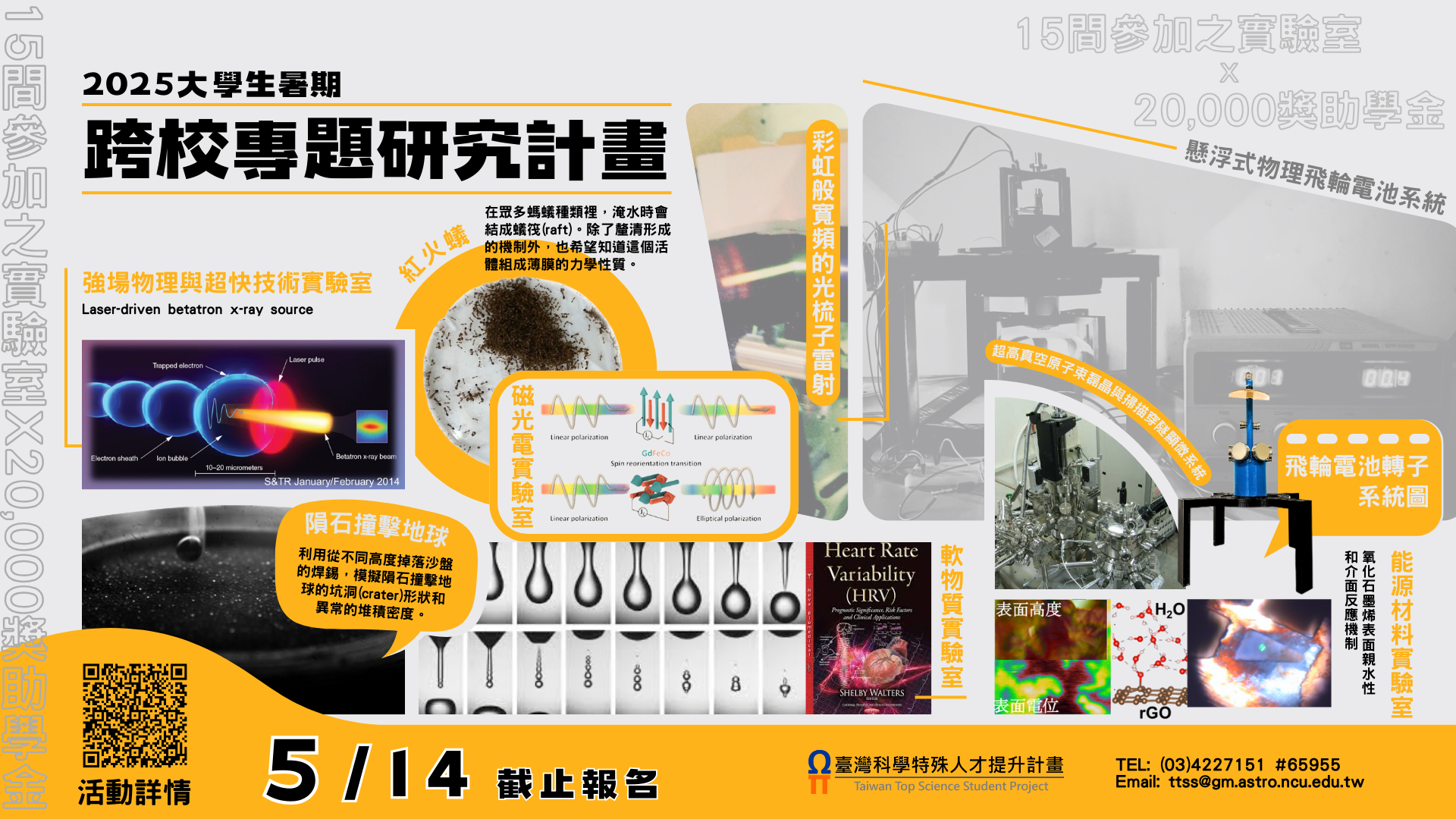 轉知 ！！國立中央大學-訂於114年7月14日至8月22日辦理「大學生暑期跨校專題研究計畫」圖片