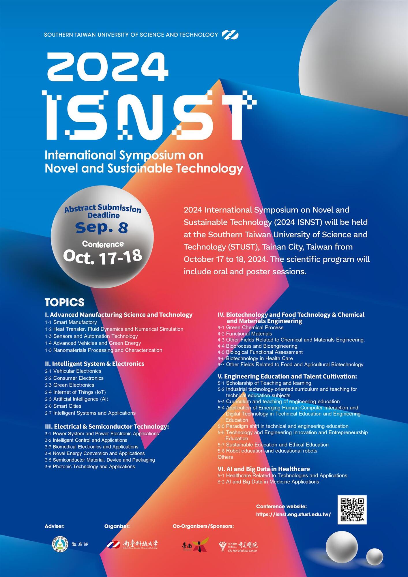 南臺科技大學工學院辦理「2024創新與永續科技國際研討會(22nd ISNST)」圖片