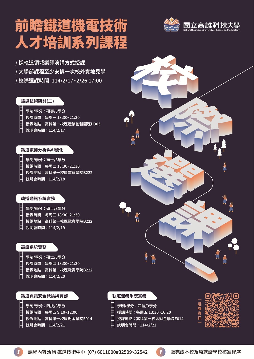 國立高雄科技大學開設鐵道技術實務課程，並安排至軌道機廠實地教學圖片